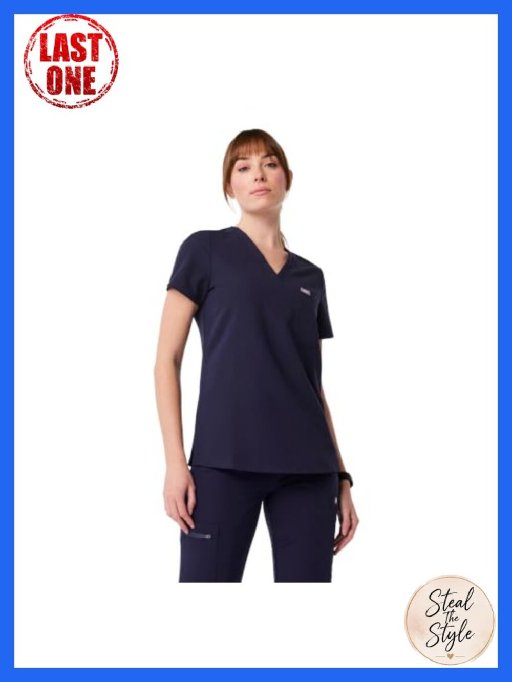 Women's Medical Scrub Top V-Neck Polyester Blend 4-Way Stretch